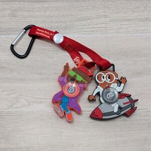 TY Goods Home Run Inc Lanyard + 2 Mascot Keychains Rocket Scientist + Dancer